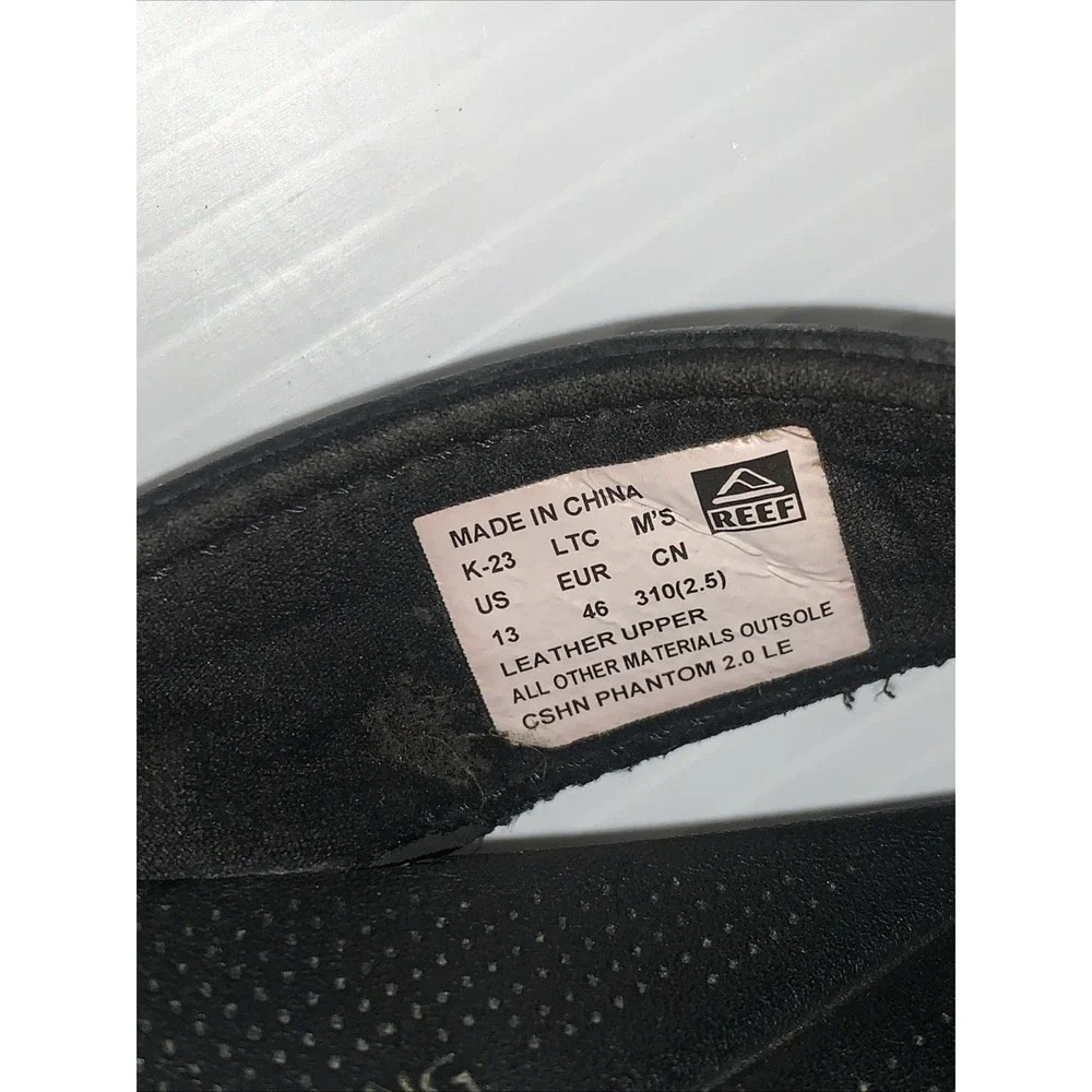 Reef Cushion Phantom 2.0 LE Flip Flop Sandals Leather Foam Men's Black US13 EU46